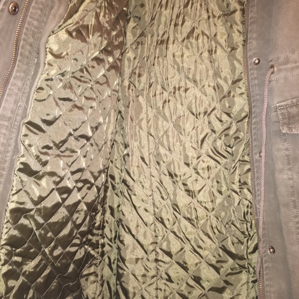 Army Green with Sequin Arms Jacket / Coat - Picture 5 of 7